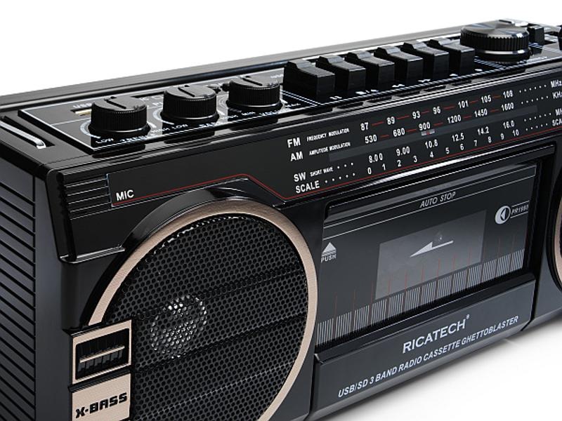 Rádiomagnetofón Ricatech PR1980 Ghettoblaster čierny