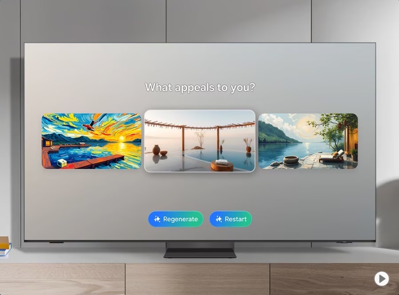 Tapeta generovaná AI na obrazovke televízie Samsung