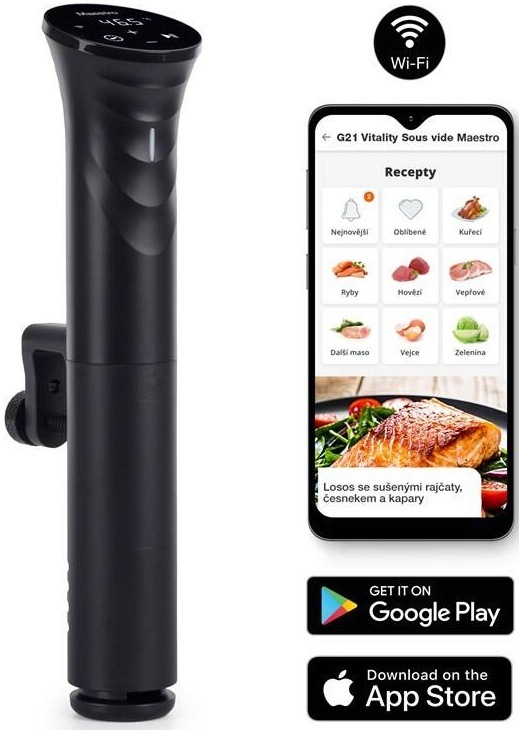 Varič Sous-vide G21 Maestro, Wi-Fi, 1200 W čierny
