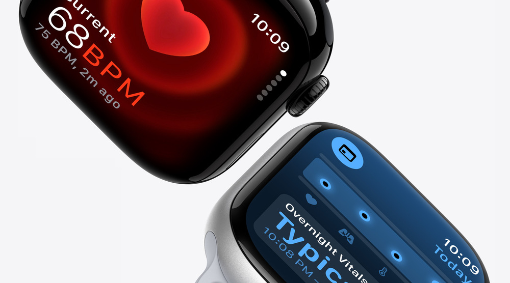 Inteligentné hodinky Apple Watch Series 10 GPS 42mm ružovo zlatý hliník - slivkový prevliekaci športový remienok