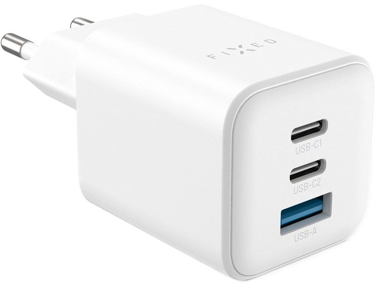 Nabíjačka do siete FIXED Mini GaN, PD, s portami 2xUSB-C/USB-A a 65W výkonom