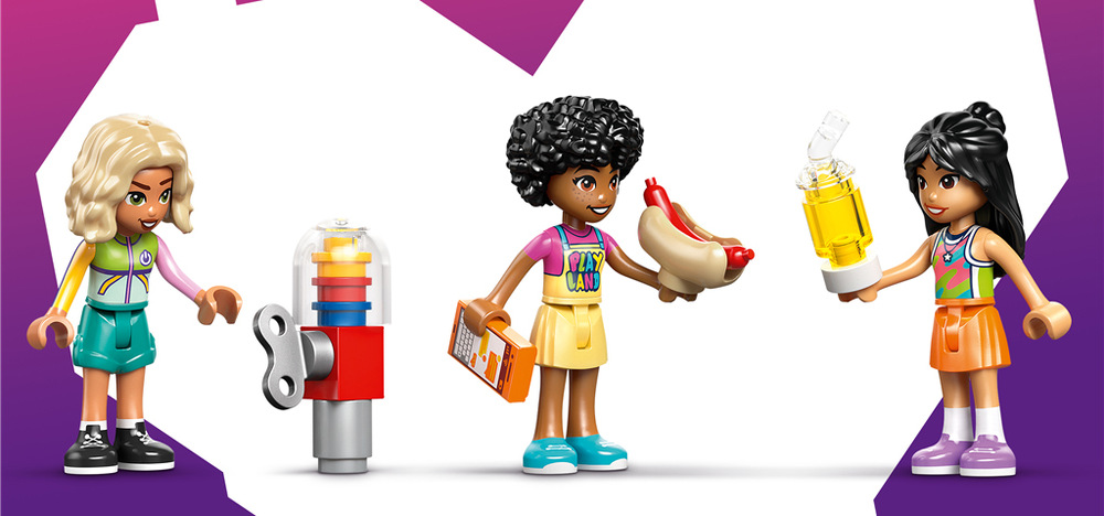 Stavebnica LEGO® Friends 42686 Zábavné interiérové ihrisko Aplikácia LEGO Builder pomôže zostaviť 668 dielikov a vytvoriť ihrisko s rozmermi 16 × 32 × 15 cm.