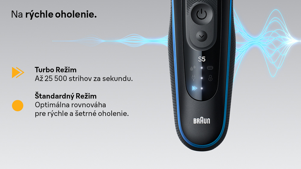 Holiaci strojček Braun Series 5 52-B1000s modrý Holiaci strojček Braun Series 5 52-B1000s