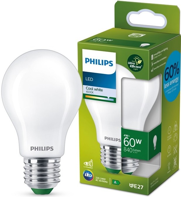 Žiarovka LED Philips 60W, A60, E27, neutrálna biela