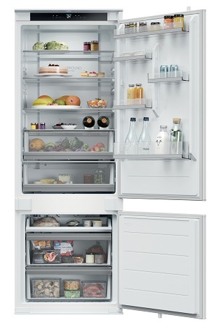 vstavaná chladnička haier HBQW5719E otvorená spredu