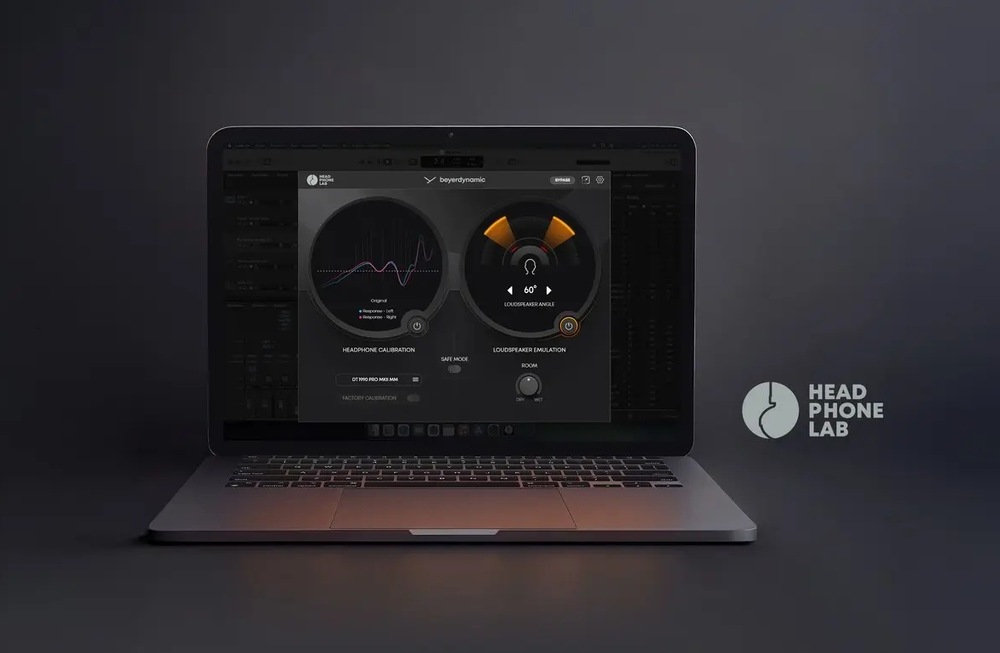 Notebook so zapnutou aplikáciou Beyerdynamic HEADPHONE LAB