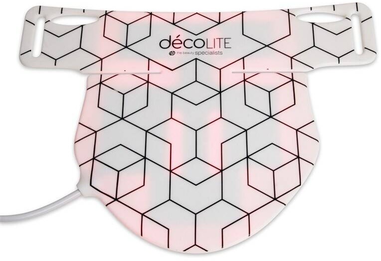LED maska ​​Rio DecoLITE pre dekolt s bielym silikónovým telom, vzorom a červeným svetlom