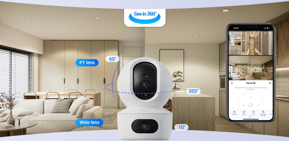 IP kamera EZVIZ TY7 Dual (4MP+4MP) biela