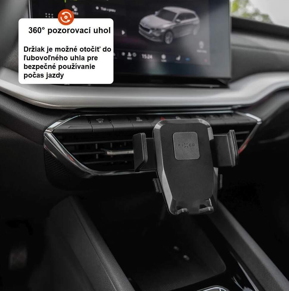 Držiak na mobil FIXED Iconiq Vent s úchytom na ventilačnú mriežku čierny Držiak na mobil FIXED Iconiq Vent s úchytom na ventilačnú mriežku čierny