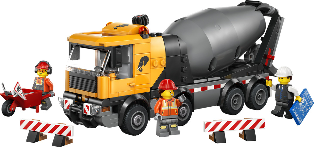 Stavebnica LEGO® City 60478 Míchačka Tri minifigúrky LEGO a množstvo doplnkov otvárajú priestor pre vlastné pracovné scenáre a príbehy.