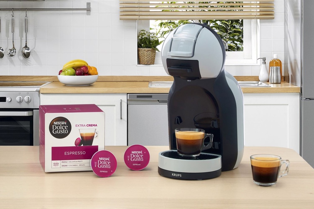 Kapsulový kávovar Krups NESCAFÉ Dolce Gusto Mini Me KP123BCE + kapsuly 96 ks sivé Kapsulový kávovar Krups NESCAFÉ Dolce Gusto Mini Me KP123BCE + kapsuly 96 ks sivé
