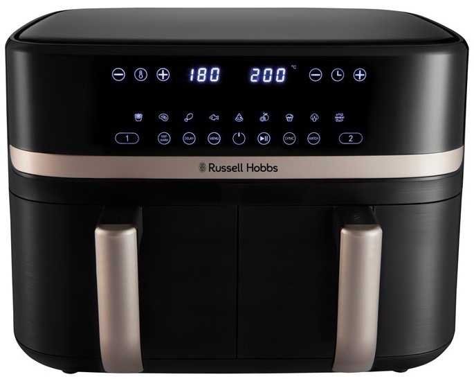 Fritéza teplovzdušná RUSSELL HOBBS Satisfry Air 27680-56 Dual Basket, 9 l čierna