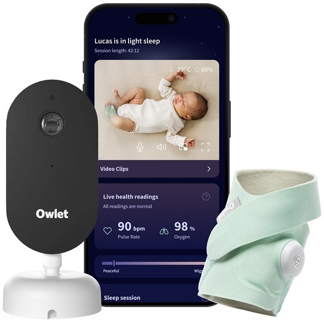 Súprava kamery a inteligentné ponožky Owlet Dream Duo - Mint zelená