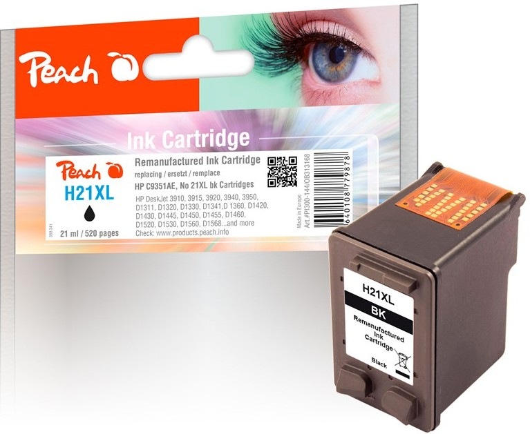 Čierna atramentová náplň Peach HP 21 XL s výťažnosťou 520 strán