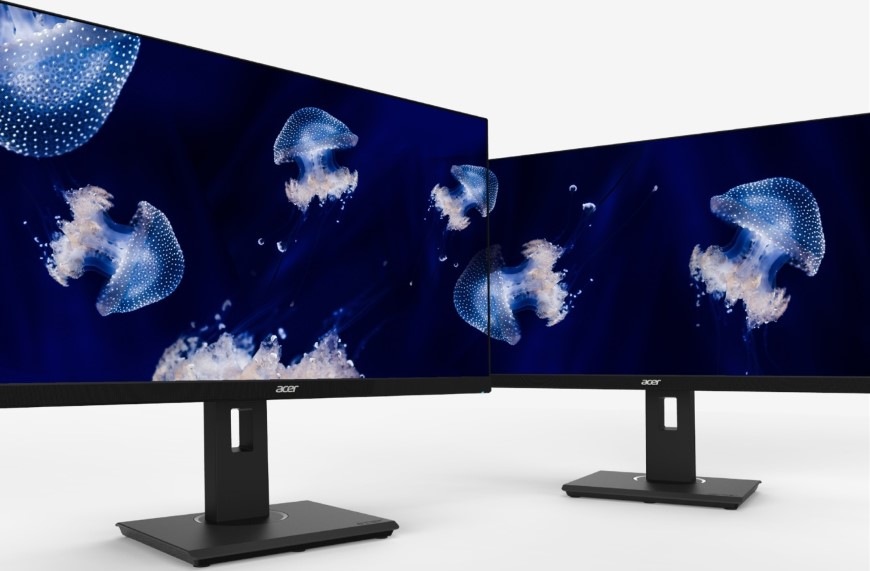 Monitor Acer Vero B277UGbmiiprzxv čierny Medúzy v pohybe na dvoch prepojených monitoroch Acer Vero s plynulým obrazom