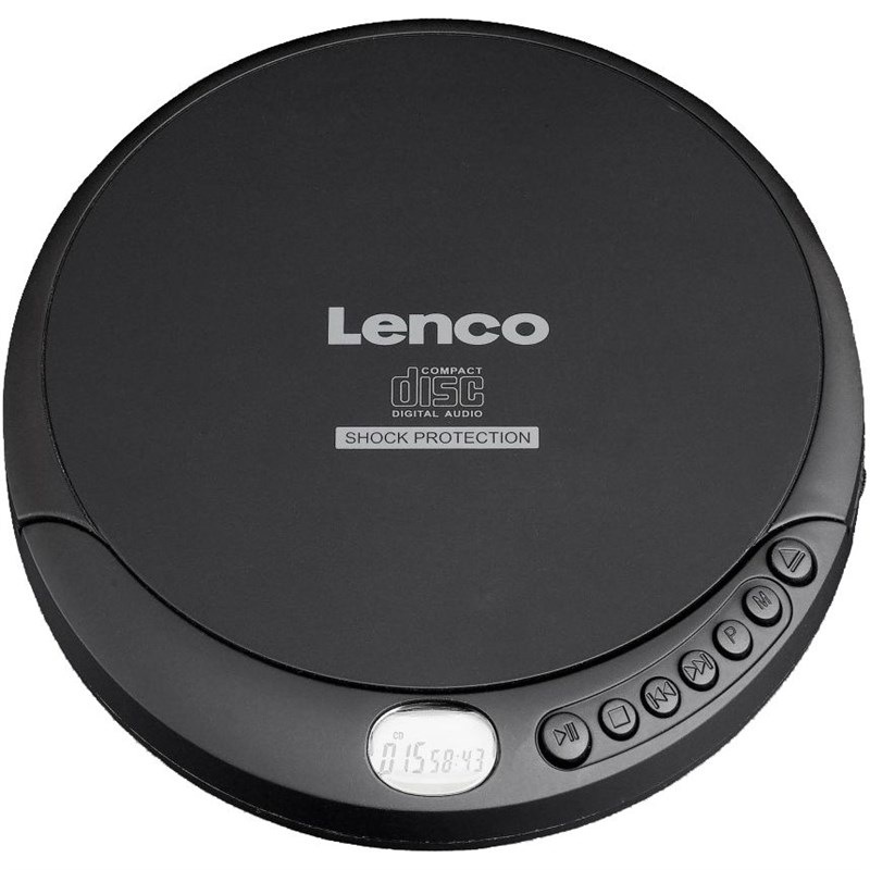 Discman Lenco na MP3, LCD displej a intuitívne ovládanie, čierna farba
