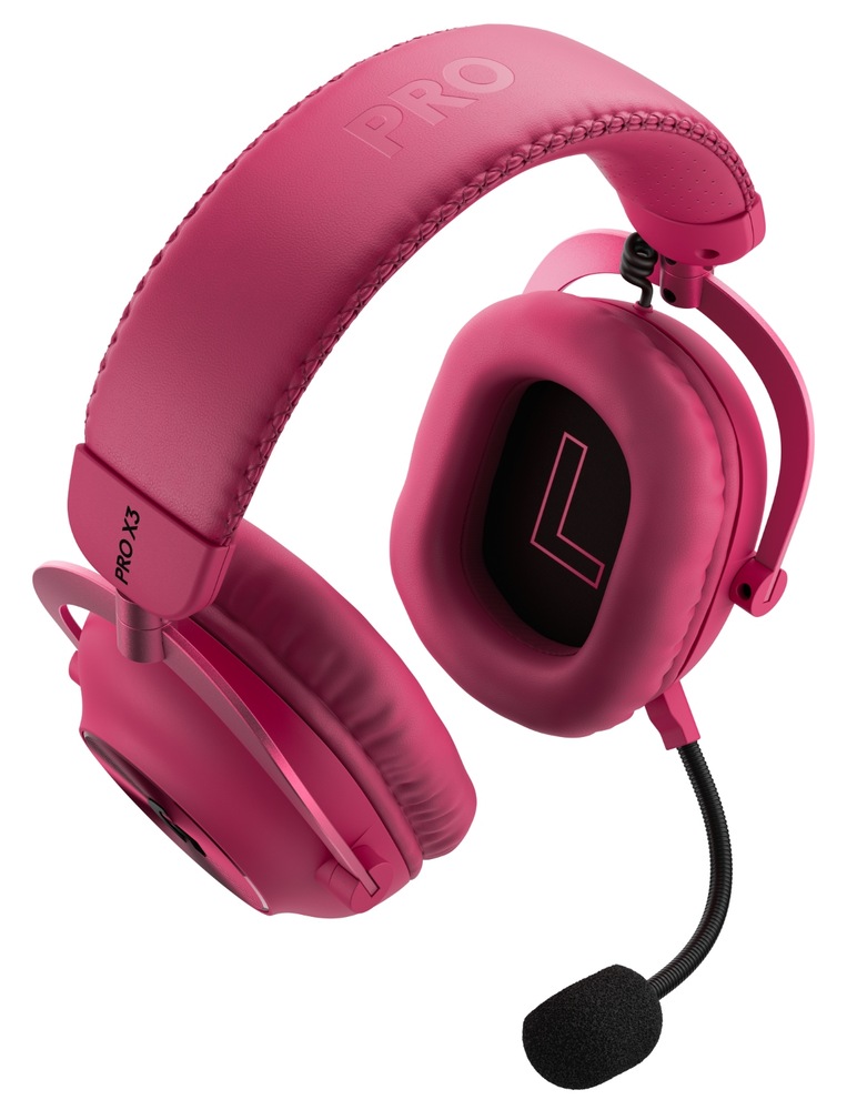 Headset Logitech PRO X3 LIGHTSPEED Wireless ružový Herný headset Logitech PRO X 3 LIGHTSPEED Wireless s odnímateľným mikrofónom v detailnom produktovom zábere