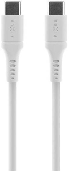 Kábel FIXED Liquid silicone USB-C/USB-C s podporou PD, 60W, 2m biely