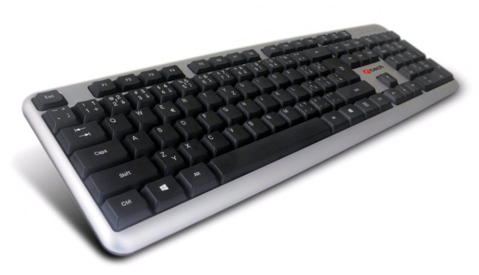 Klávesnica C-Tech KB-102 SLIM, CZ/SK čierna/strieborná