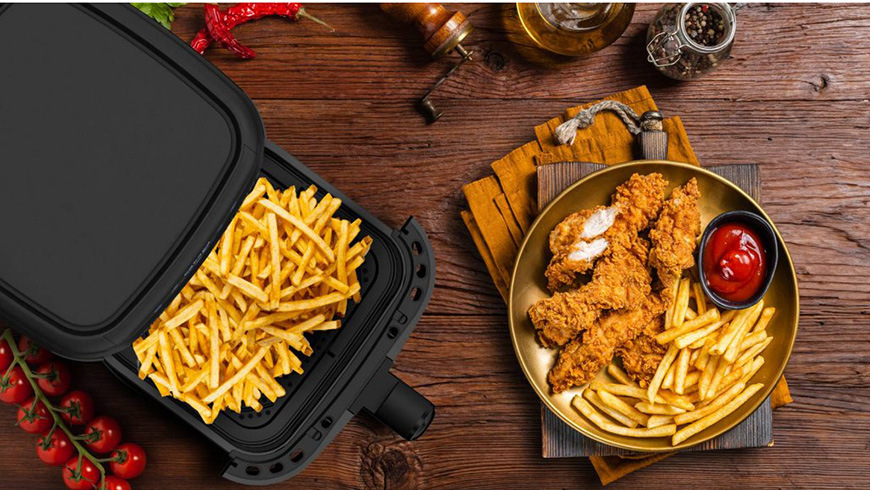 Fritéza teplovzdušná Salente HOTAIR-BK, 2 v 1 čierna Fritéza teplovzdušná Salente HotAir 2v1, 4,3 l