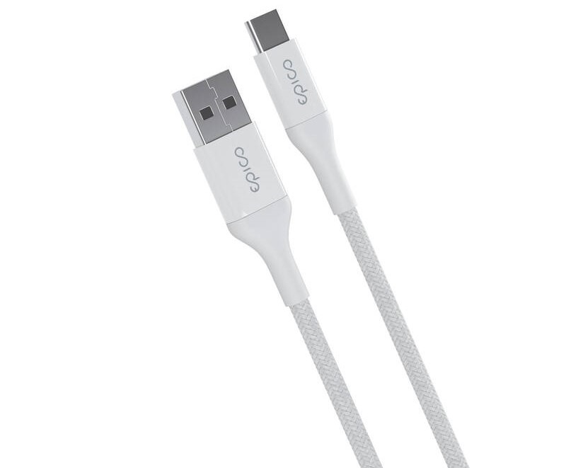 Kábel Epico Braided, USB-C/USB-A, 1.2m - biely