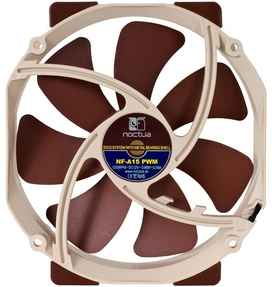 Ventilátor Noctua NF-A15 PWM hnedý Detail obrázku ventilátora.