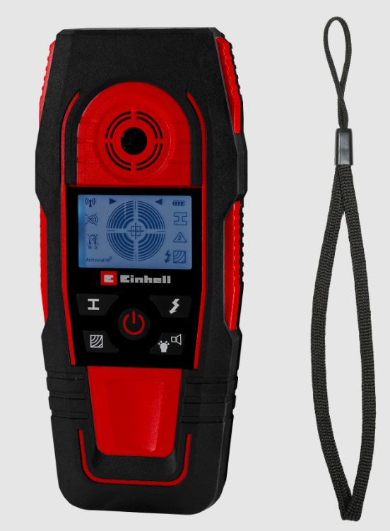 Detektor Einhell Expert TE-MD 80 Digitálny detektor Einhell Expert TE-MD 80 s LCD displejom a priloženým zápästným popruhom