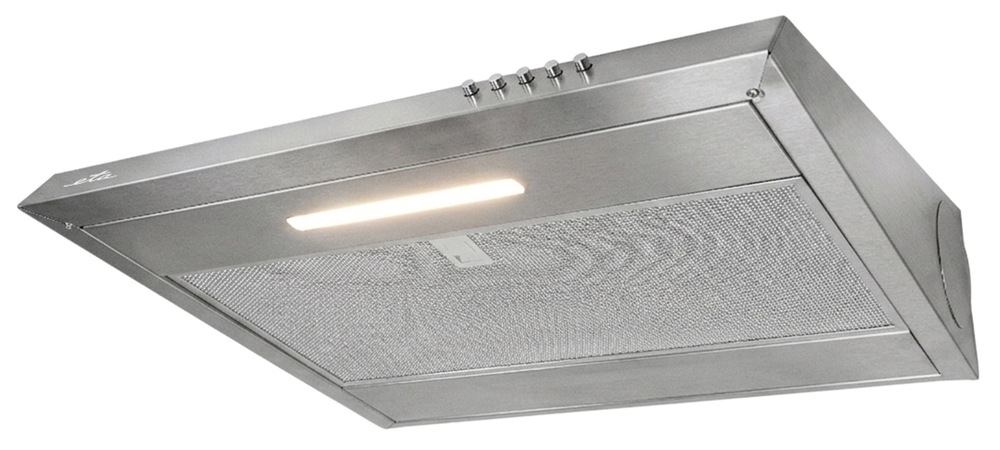 Nerezová podvesná digestoř ETA 2948 90010C se zapnutým LED osvětlením 