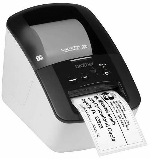 Brother QL-700 tlačiareň štítkov čierna/biela, termálna tlač s automatickým odstrihom a USB pripojením**