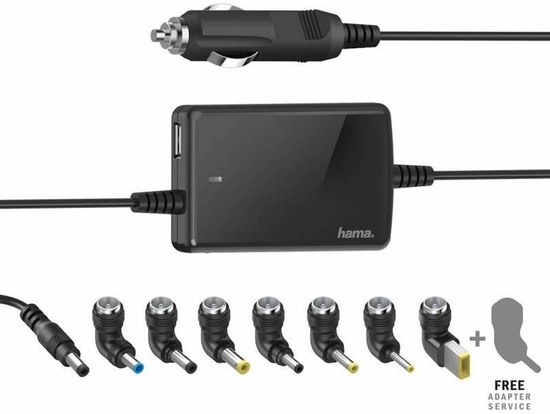 Sieťový adaptér Hama univerzálny pre notebook do auta, 15-19 V, 70 W, slim