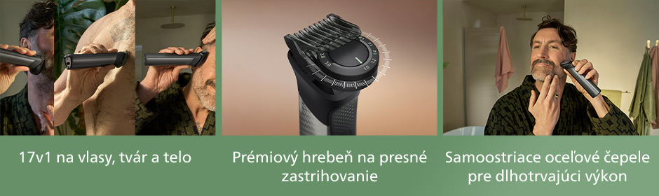 Muž holiaci sa multifunkčným zastrihávačom Philips MG7941/15 Series 7000″ width=
