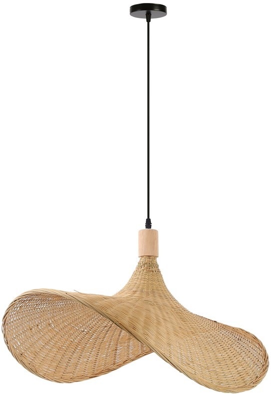 Závesné svietidlo IMMAX BOHO SOMBRERO, D70cm, E27, prírodný ratan - čierne / hnedé
