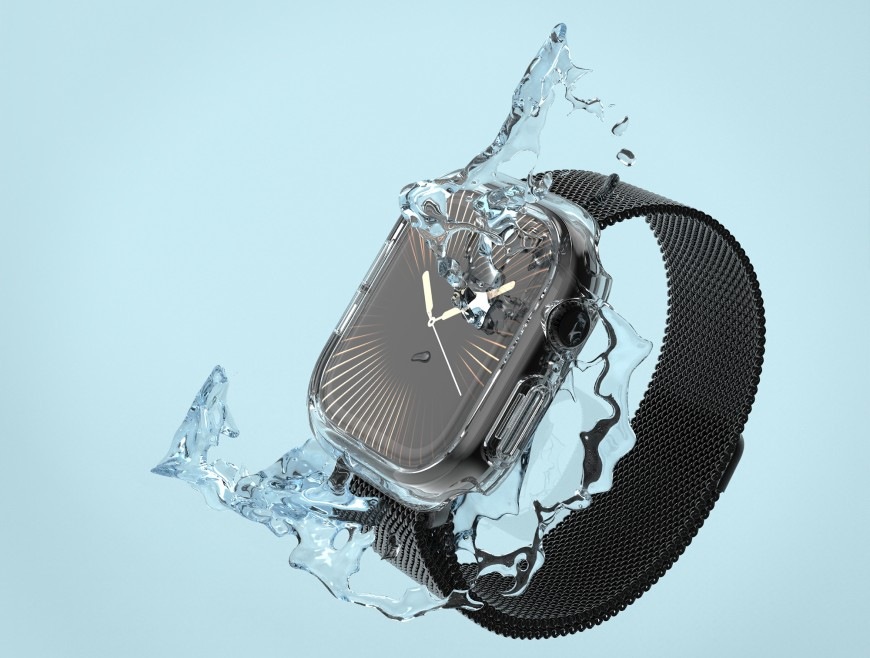 Ochranné púzdro FIXED Pure Watch na Apple Watch 10 46 mm - priehľadné