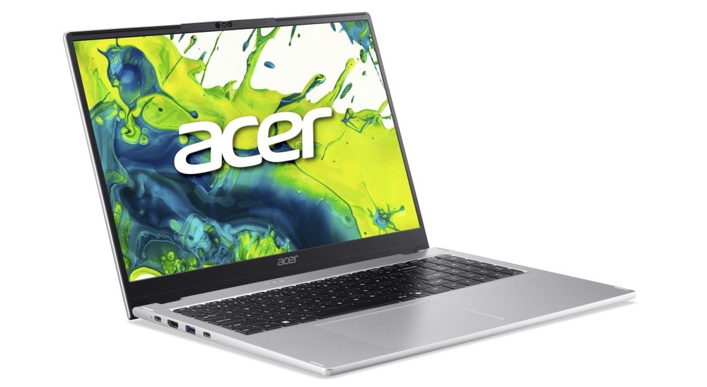 Notebook Acer Aspire Spin 15 (ASP15-61N-R0SB) strieborný Otvorený a zapnutý notebook Acer Aspire Spin 15 (ASP15-61N-R0SB) otočený doprava