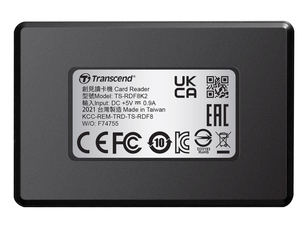 Čítačka pamäťových kariet Transcend RDF8, USB-A/SDHC, SDXC, microSDHC, microSDXC, CompactFlash čierna