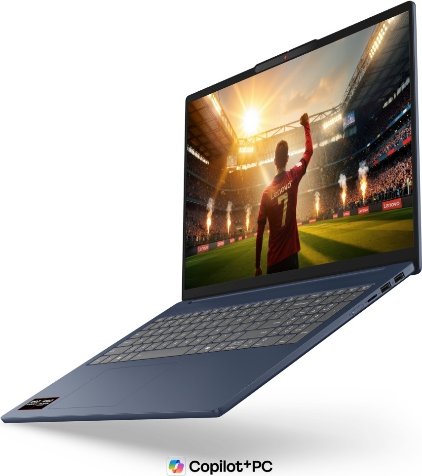 Notebook Lenovo IdeaPad Slim 5 16AHP11 modrý Pohľad šikmo zľava na IdeaPad Slim 5 s veľkou obrazovkou
