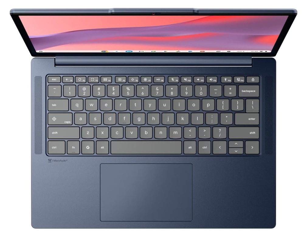 Notebook Lenovo Lenovo Chrome 14M8911 modrý O hladký chod všetkých online aplikácií a multitasking sa stará osemjadrový procesor Mediatek Kompanio 540 s maximálnou frekvenciou až 2,6 GHz.