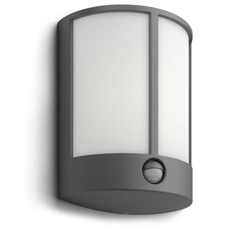 Nástenné svietidlo Philips Stock, LED, senzor pohybu - antracitové Nástenné svietidlo Philips Stock, LED, senzor pohybu - antracitové