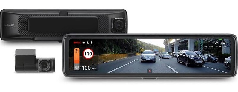 Autokamera Mio MiVue R850T 2.5K HDR E-Mirror (so zadnou kamerou a GPS) čierna