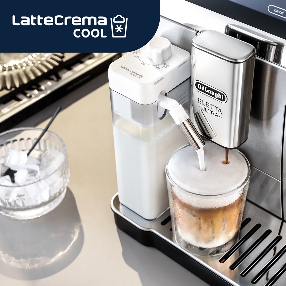 Automatický kávovar De'Longhi Eletta Ultra ECAM 470.85.MB čierne/nerez Ľadová káva od kávovaru De'Longhi ECAM 470.85.MB Eletta Ultra