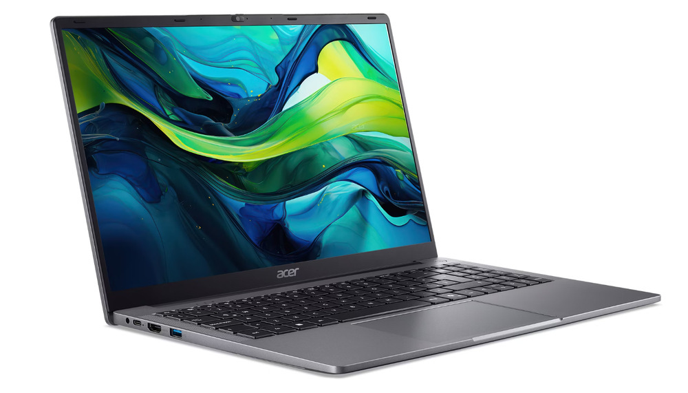 Notebook Acer Aspire Lite 15 (AL15-32P-C044) strieborný Otvorený a zapnutý notebook Acer Aspire Lite 15 (AL15-32P-C044) otočený doprava