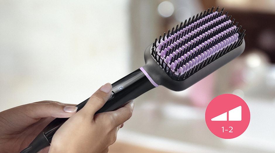 Žehliaca kefa Philips BHH880/00 čierny/fialový