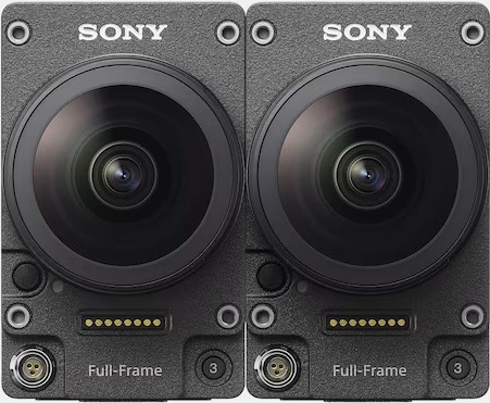 Čelný pohľad na objektívy Sony FE 8-14 mm f/3.5 Fisheye G v zostave pre tvorbu virtuálnej reality