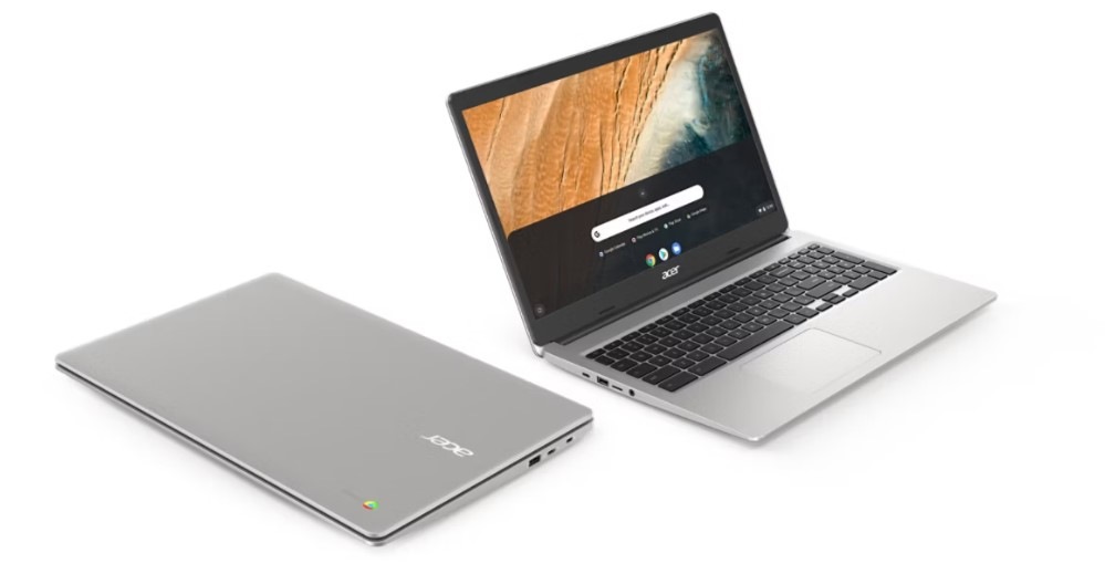 Otvorený a zatvorený notebook Acer Chromebook 315″ width=