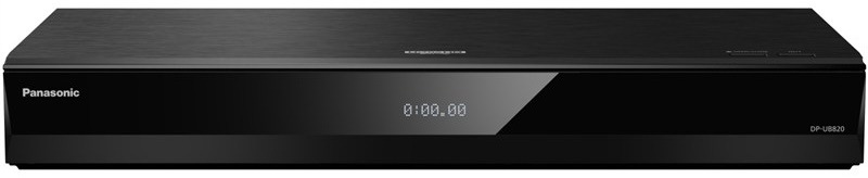 Blu-ray prehrávač Panasonic DP-UB820AG-K v čiernom prevedení z predného pohľadu