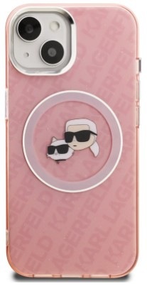 Kryt na mobil Karl Lagerfeld IML K&CH Heads Repeated Logo MagSafe na Apple iPhone 15 ružový Kryt na mobil Karl Lagerfeld IML K&CH Heads Repeated Logo MagSafe na Apple iPhone 15 ružový