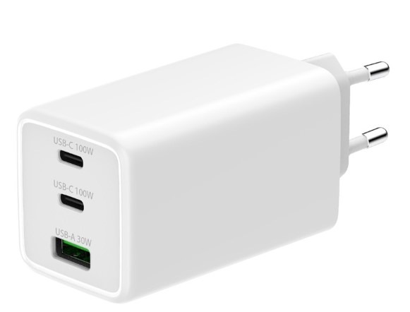 Nabíjačka do siete WG GaN, 100W, 1xUSB-A/2xUSB-C biela Nabíjačka do siete WG GaN, 100W, 1xUSB-A/2xUSB-C biela