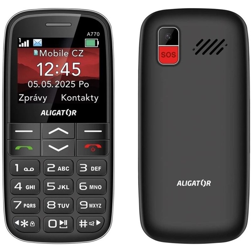 Mobilný telefón Aligator A770 Senior čierny
