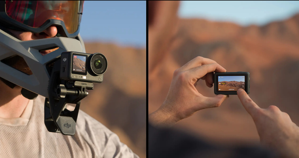 Dva dotykové displeje na kamere DJI Osmo Action 6″ width=