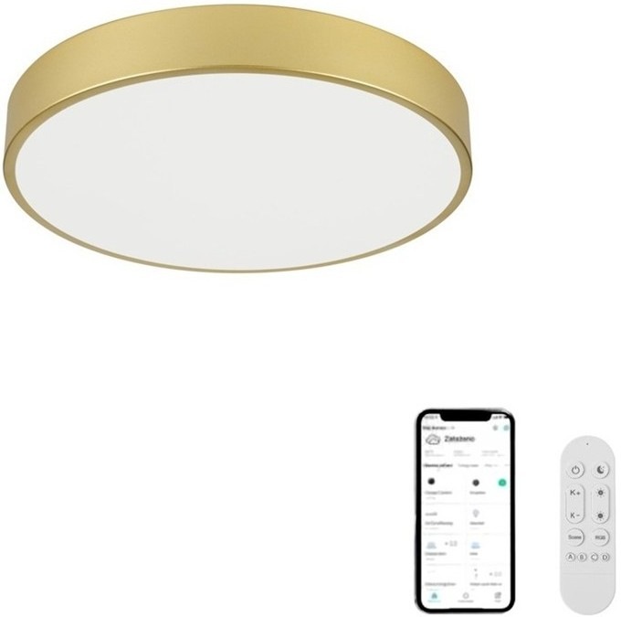 LED stropné svietidlo IMMAX NEO LITE SEMPLICU s výkonom 36W v zlatej farbe